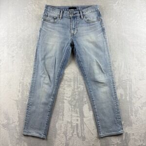 Uniqlo Jeans Mens 28x29* Blue Slim Straight Faded Denim